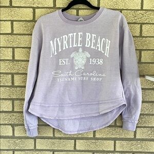 Myrtle Beach Lavender Lightweight Crewneck Sweatshirt, Size L